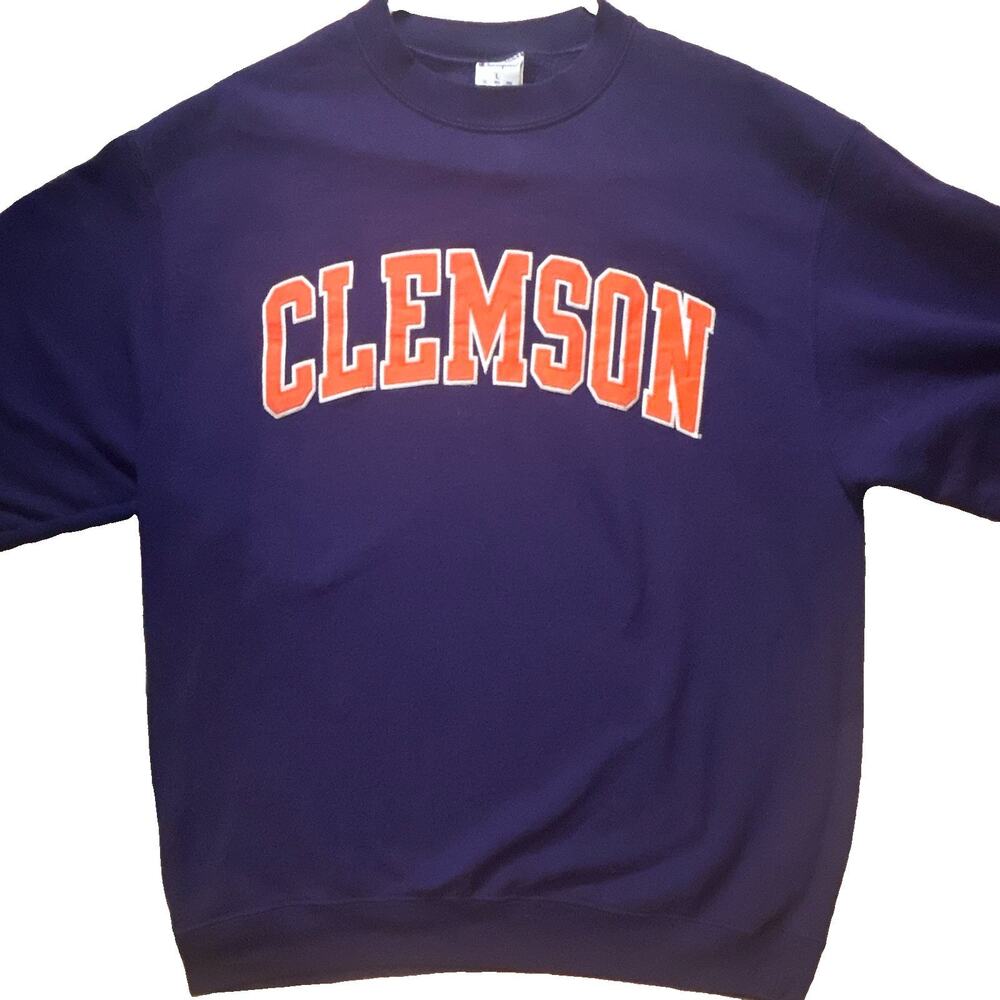 Champion Clemson Tigers Purple Crewneck Sweatshirt Adult Size L